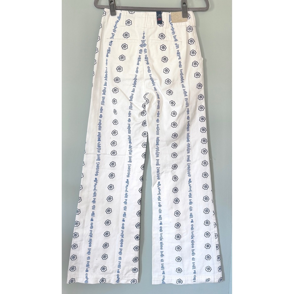 Johnny Was‎ Wide Leg Floral Embroidered Denim Trouser Pants White Blue NWT 25/2 - Picture 12 of 16